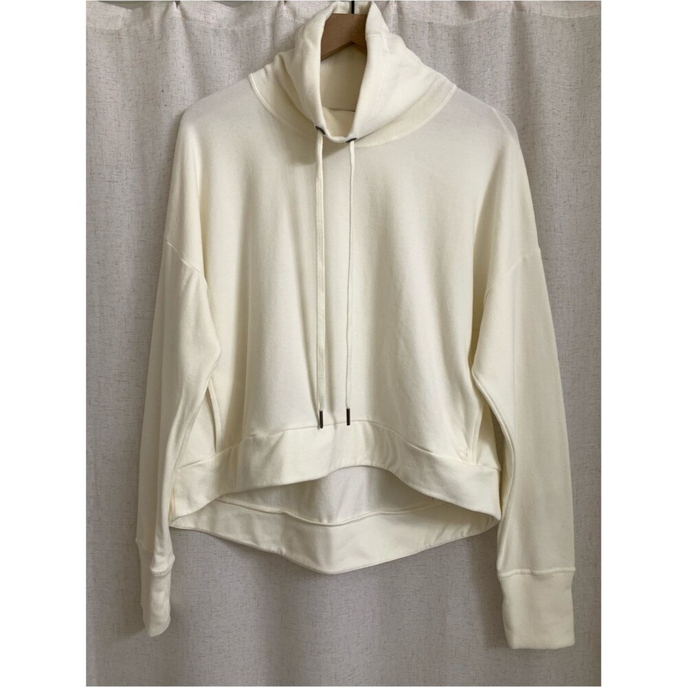 Sweaty Betty London ButterCream Harmonise Funnel Neck Drawstring Pullover Luxe